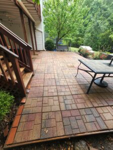 Patio cleaned by Sunset Pressure Washing