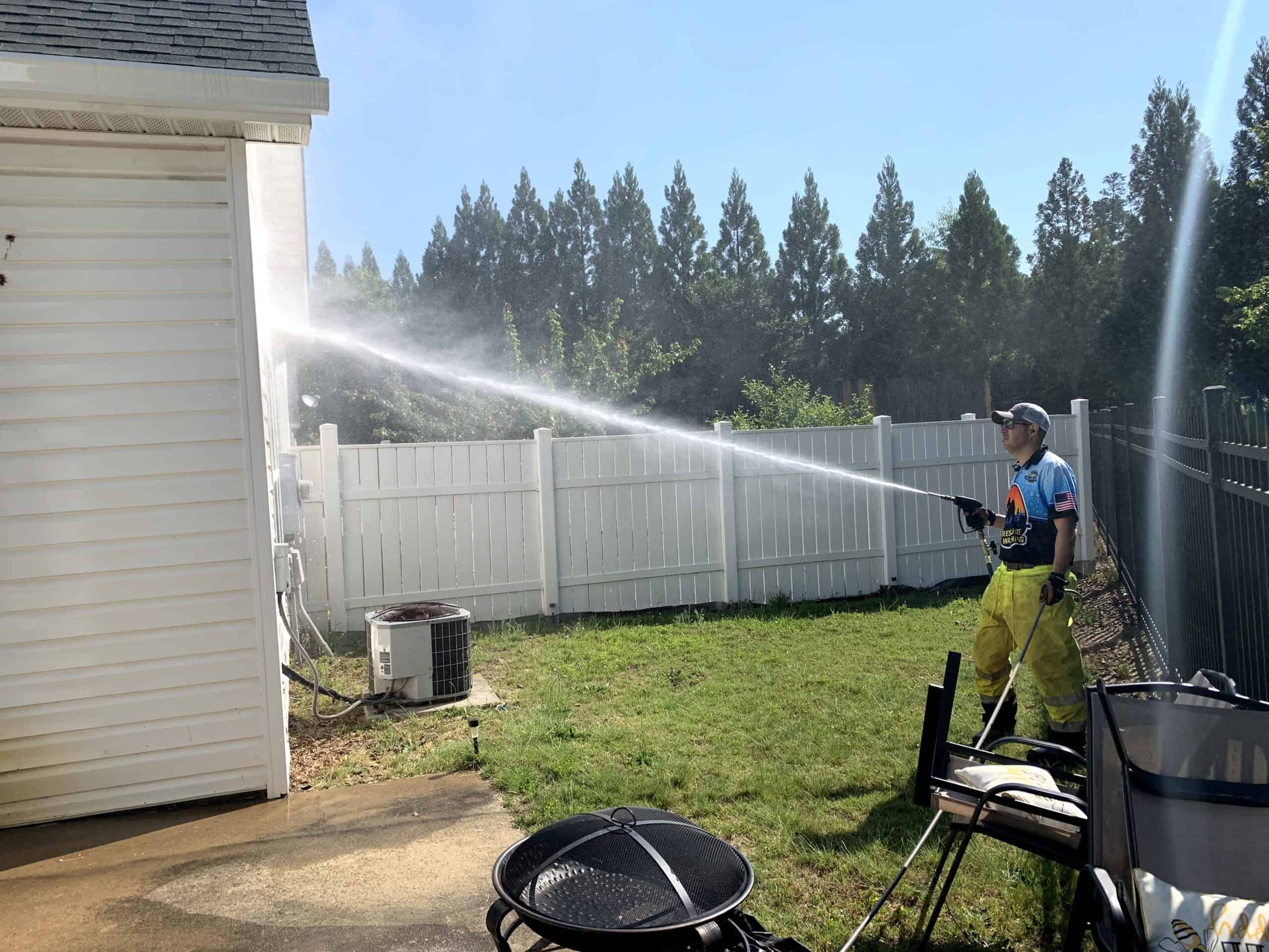 pressure washing residential house exterior