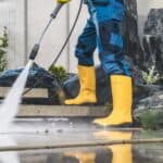 safety gear for pressure washing a driveway