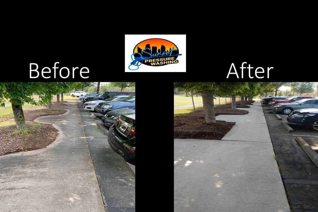 Before and after commercial pressure washing services